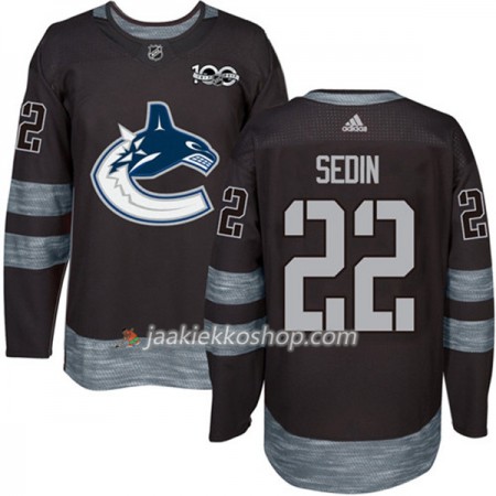 Miehille NHL Vancouver Canucks Pelipaita Daniel Sedin 22 1917-2017 100th Anniversary Adidas Musta Authentic